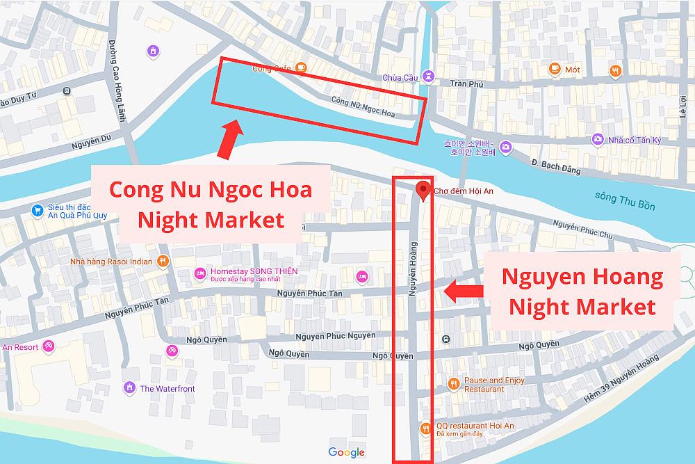 The location of Hoi An night markets